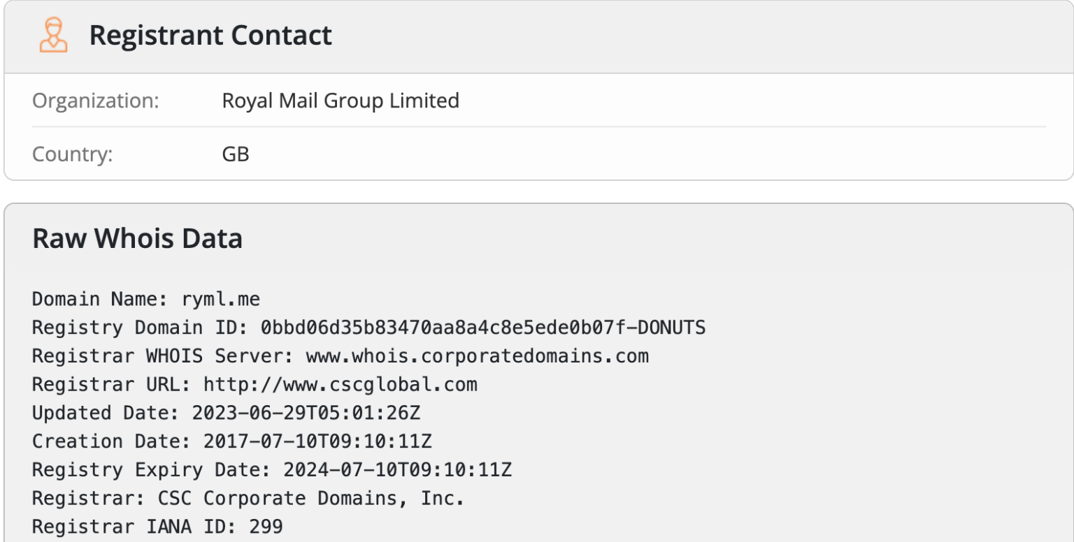 Is ryml.me Scam or Legit Royal Mail website? Infoquu